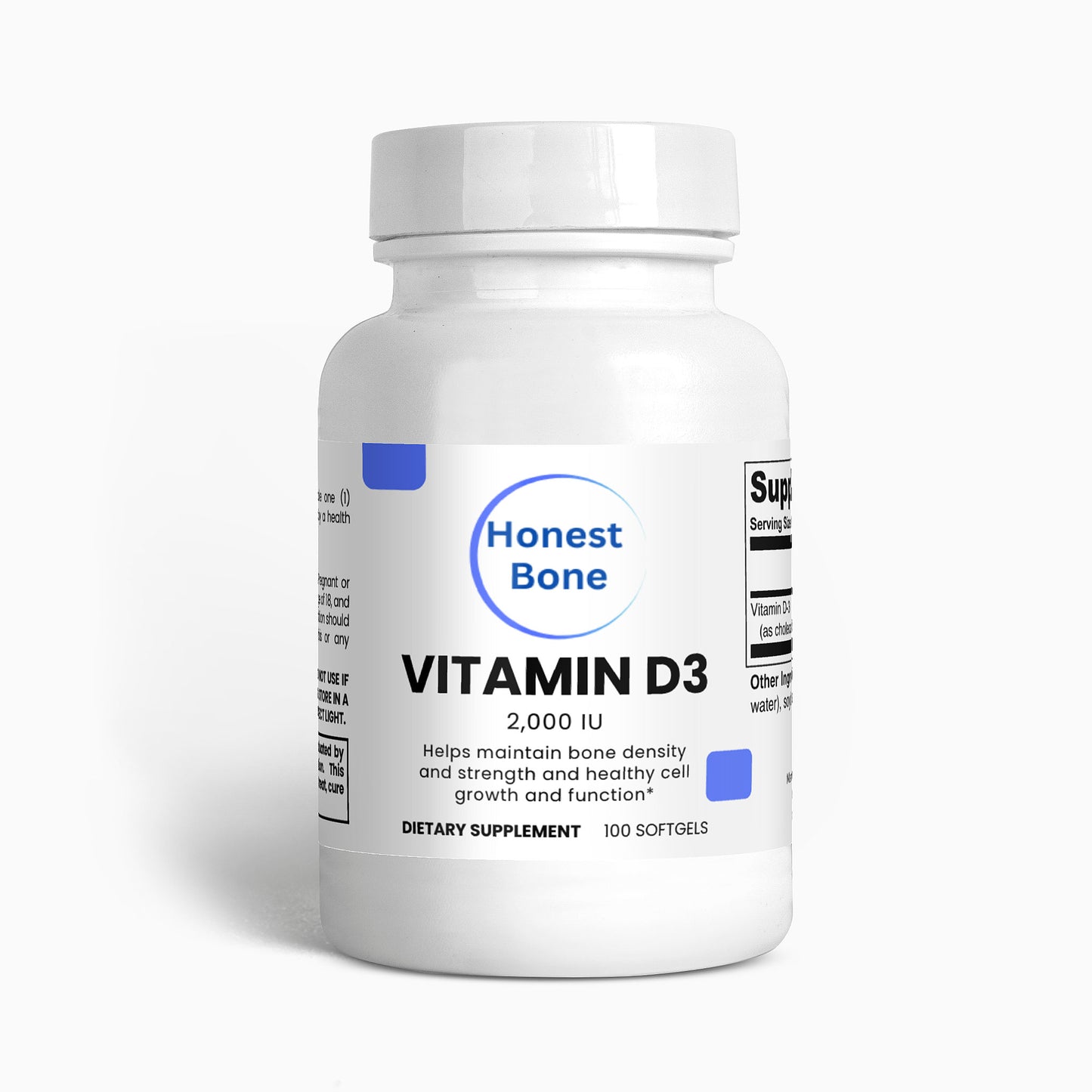 Vitamin D3 2,000 IU - Bone Support and Improve Calcium Absorption
